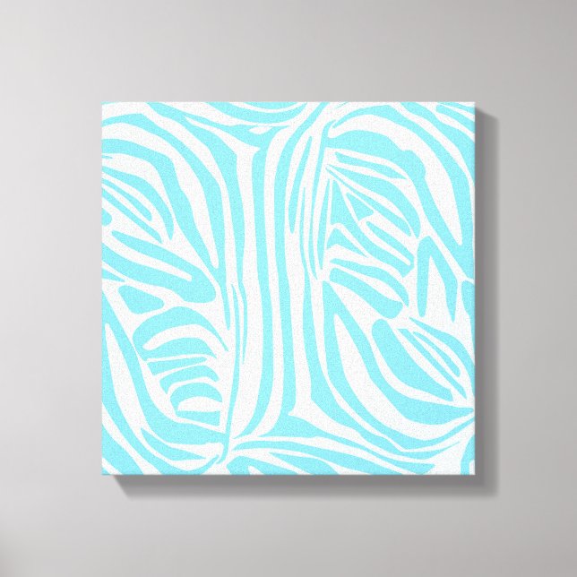 Blue Zebra Pattern Canvas Print (Front)