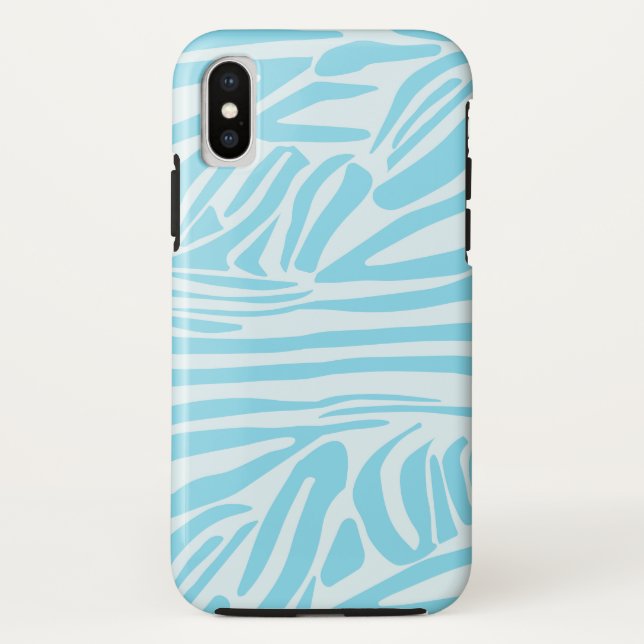 Blue Zebra Pattern Case-Mate iPhone Case (Back)