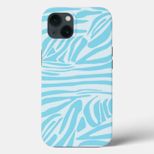 Blue Zebra Pattern iPhone 13 Case