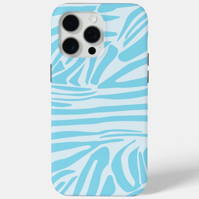 Blue Zebra Pattern Case-Mate iPhone Case (Back)