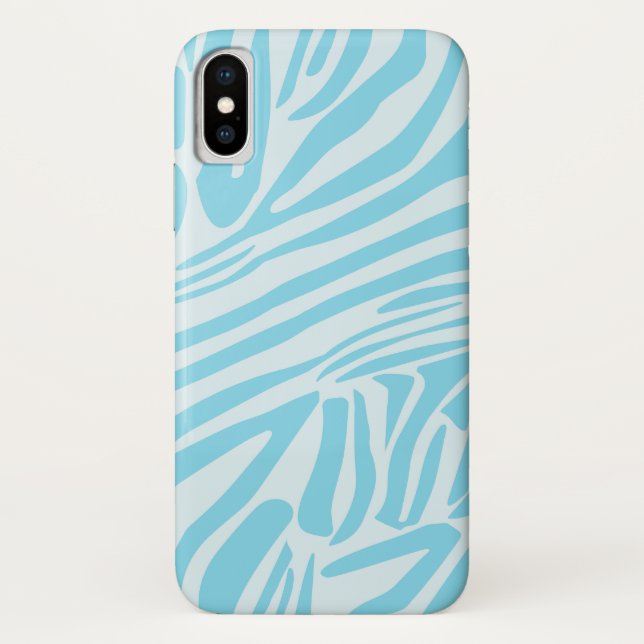 Blue Zebra Pattern Case-Mate iPhone Case (Back)