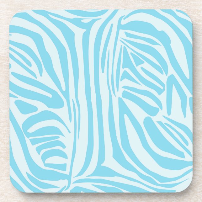Blue Zebra Pattern Coaster (Front)