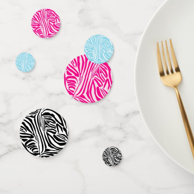 Blue Zebra Pattern Confetti (Group)