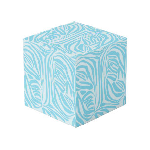 Blue Zebra Pattern Cube