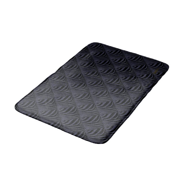 Blue Zebra Pattern (customize your colour) Bath Mat (Angled)