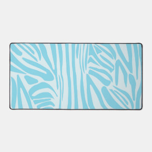 Blue Zebra Pattern Desk Mat