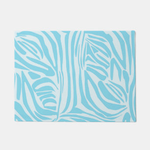 Blue Zebra Pattern Doormat
