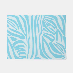 Blue Zebra Pattern Doormat