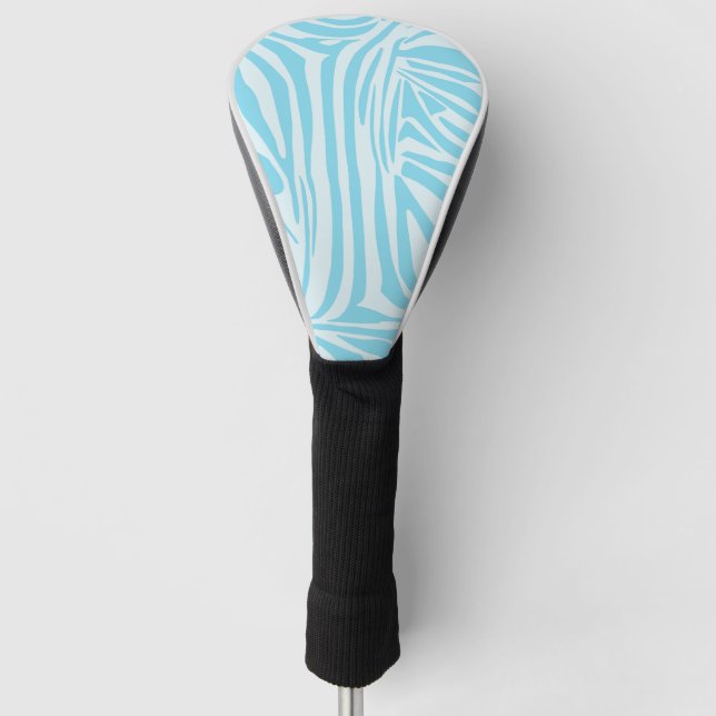 Blue Zebra Pattern Golf Head Cover (Front)