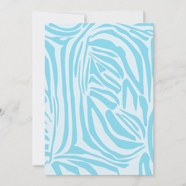 Blue Zebra Pattern Holiday Card (Front)