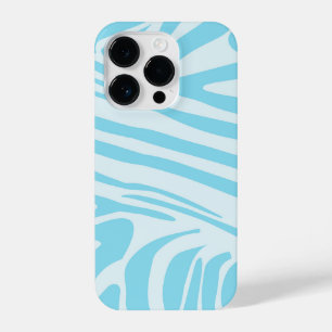 Blue Zebra Pattern iPhone 14 Pro Case