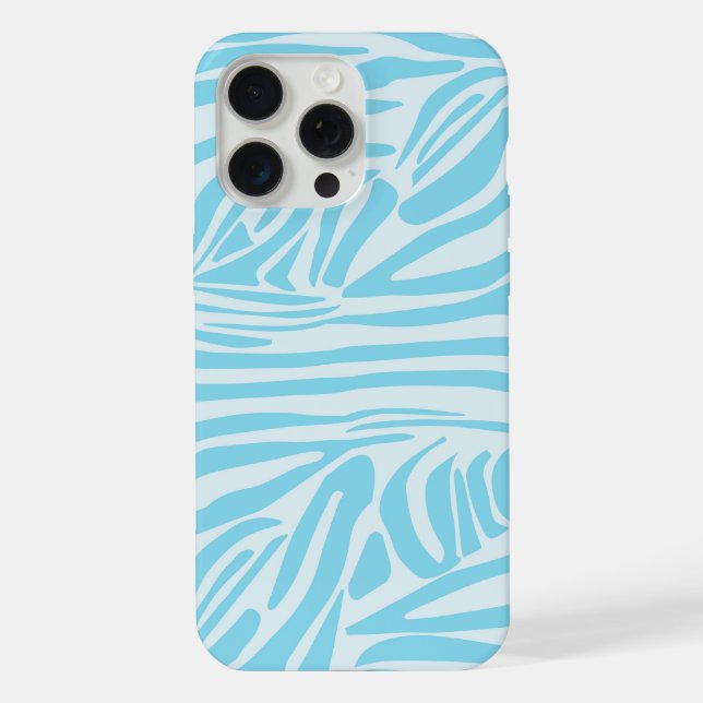 Blue Zebra Pattern iPhone Case (Back)