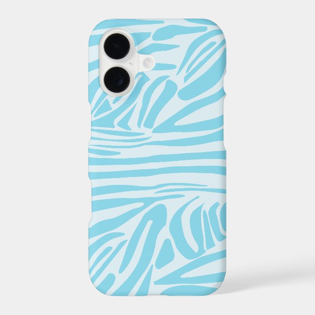 Blue Zebra Pattern iPhone Case (Back)