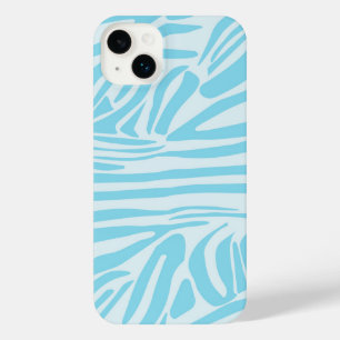 Blue Zebra Pattern iPhone 14 Plus Case