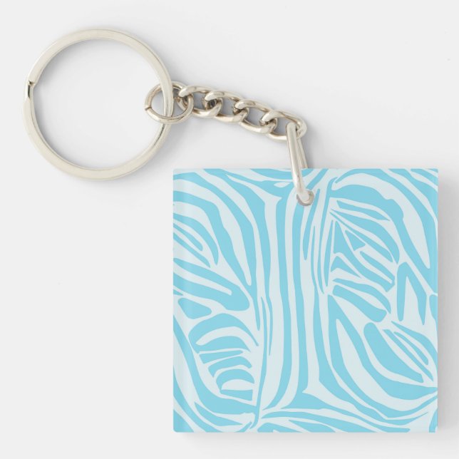 Blue Zebra Pattern Keychain (Front)