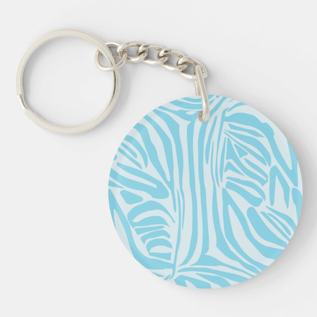 Blue Zebra Pattern Keychain (Front)