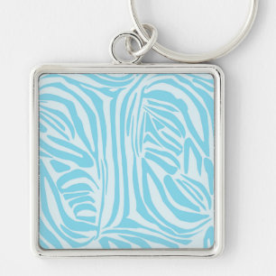 Blue Zebra Pattern Keychain
