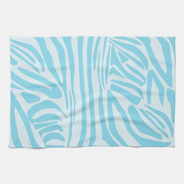 Blue Zebra Pattern Kitchen Towel (Horizontal)
