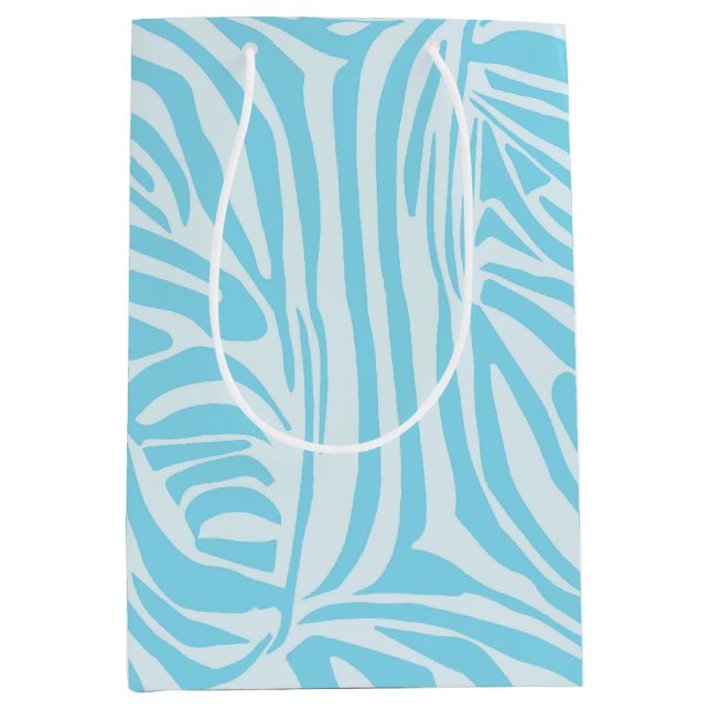 Blue Zebra Pattern Medium Gift Bag (Front)
