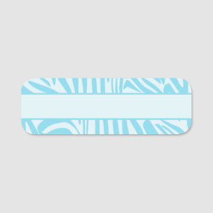 Blue Zebra Pattern Name Tag