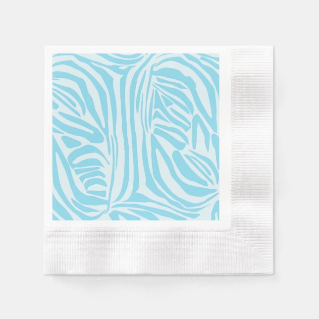 Blue Zebra Pattern Napkin (Front)