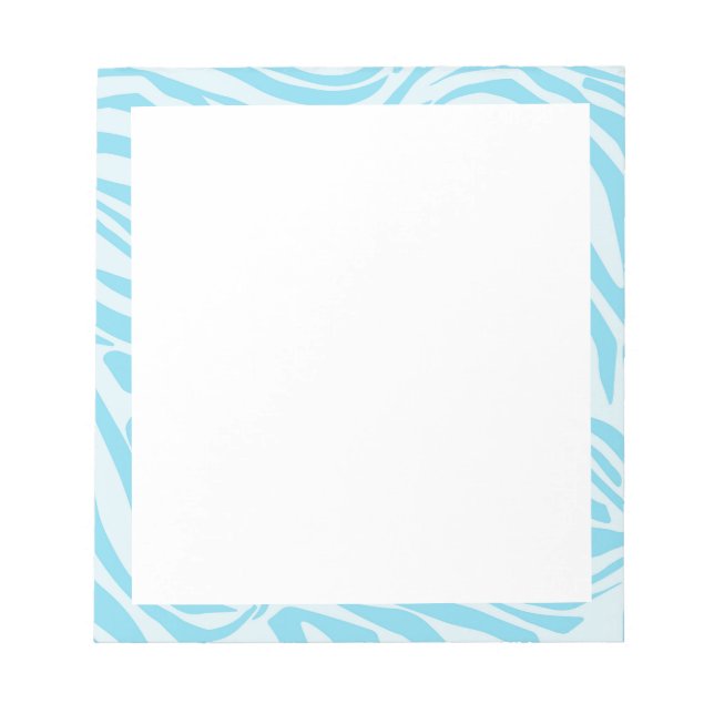 Blue Zebra Pattern Notepad (Front)