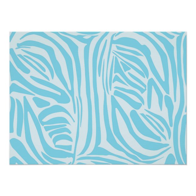 Blue Zebra Pattern Poster (Front)