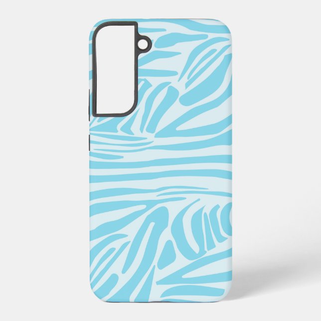 Blue Zebra Pattern Samsung Galaxy S22+ Case (Back)