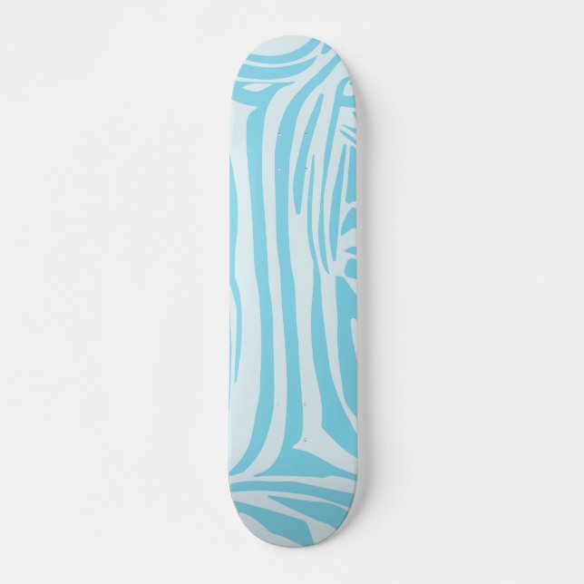 Blue Zebra Pattern Skateboard (Front)