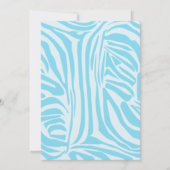 Blue Zebra Pattern Thank You Card (Front)