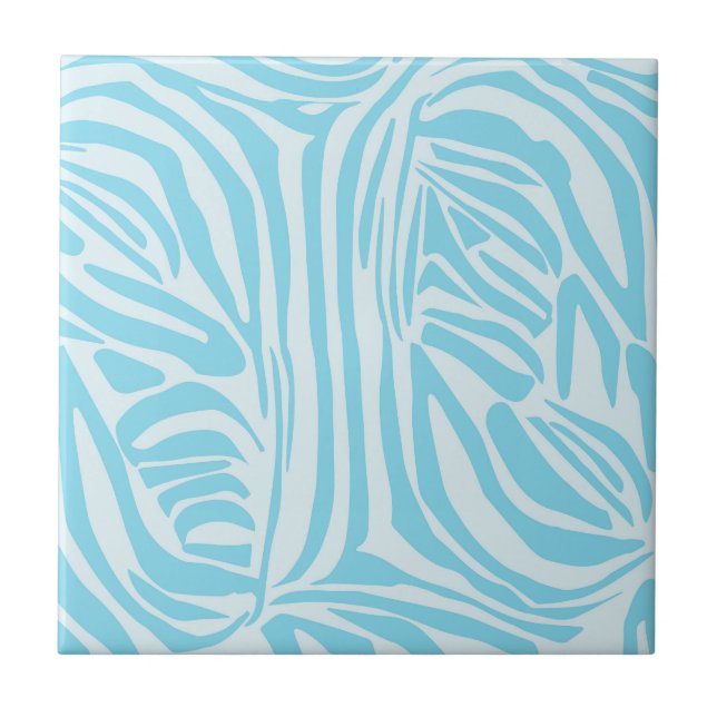 Blue Zebra Pattern Tile (Front)