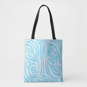 Blue Zebra Pattern Tote Bag