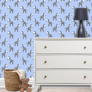 Blue Zebra pattern Wallpaper