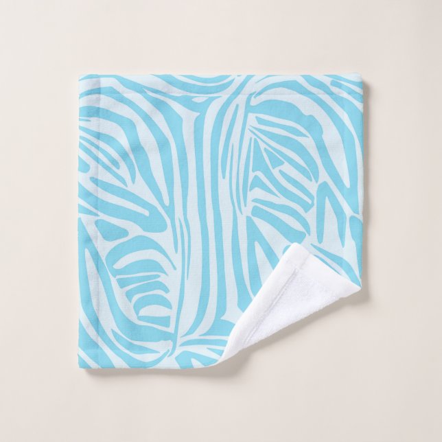 Blue Zebra Pattern Wash Cloth (Wash Cloth)