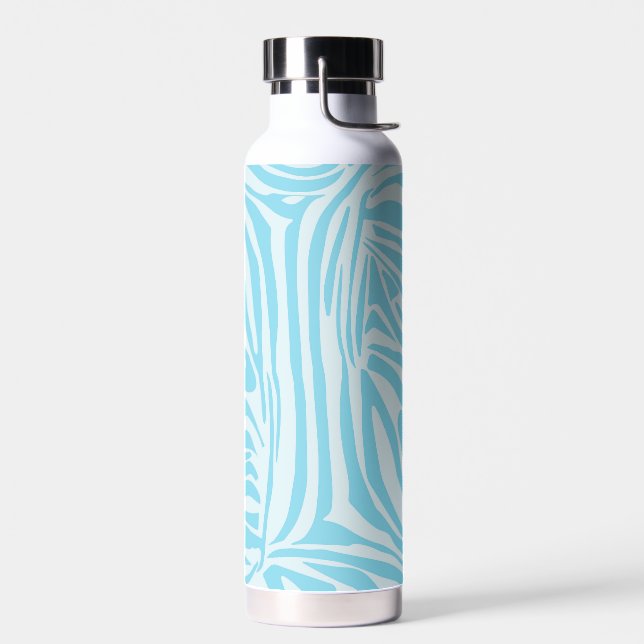 Blue Zebra Pattern Water Bottle (Left)