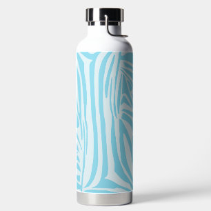 Blue Zebra Pattern Water Bottle