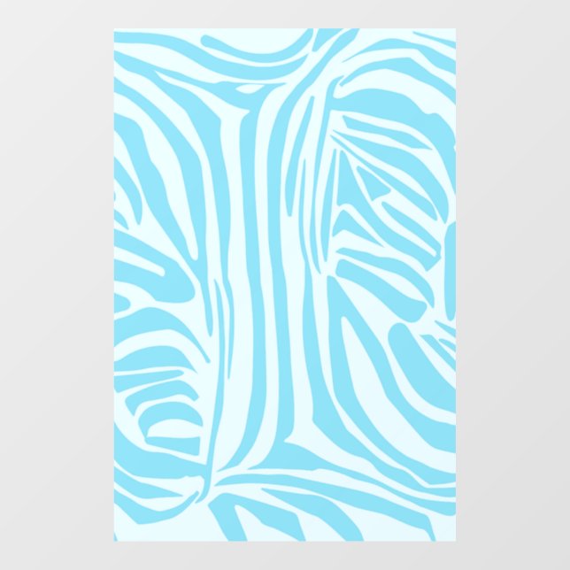 Blue Zebra Pattern Window Cling (Sheet)