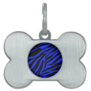 blue zebra pet name tag