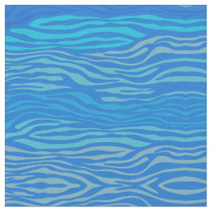 Blue Zebra Stripe Fabric