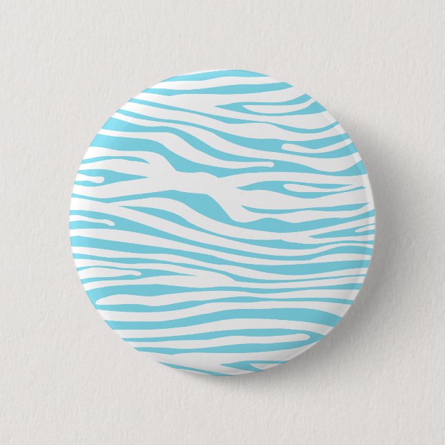 Blue Zebra stripe pattern 2 Inch Round Button (Front)