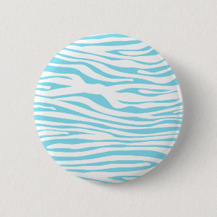 Blue Zebra stripe pattern 2 Inch Round Button