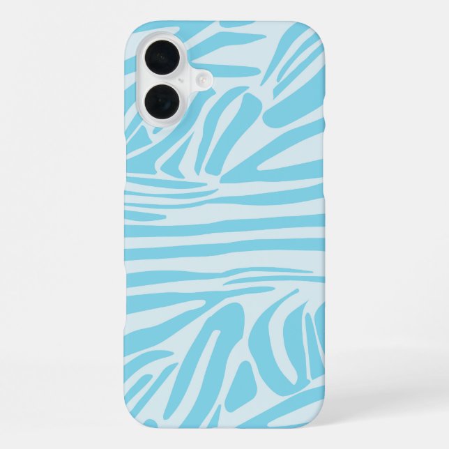 Blue Zebra Stripe Pattern iPhone Case (Back)