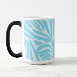 Blue Zebra Stripe Pattern Magic Mug
