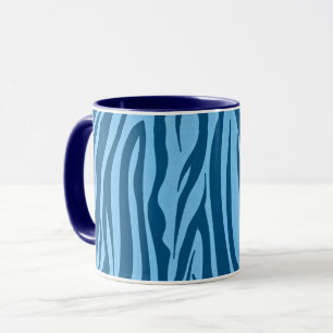 Blue Zebra Stripes Mug