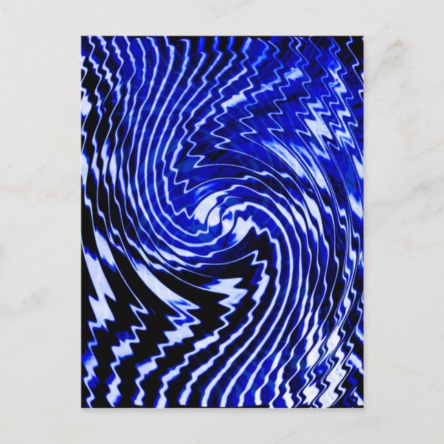 Blue Zebra Swirl Postcard (Front)