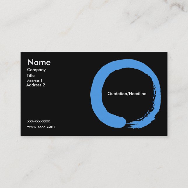 Blue Zen Circle Business Card (Front)