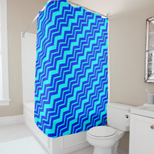 Blue Zig Zag Chevron Pattern Design 