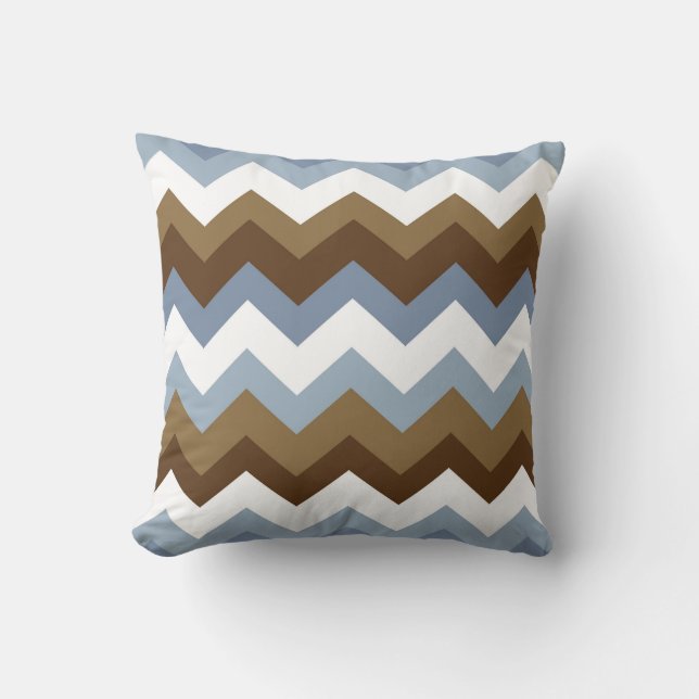 Blue Zig Zag Decorative Pillow (Front)