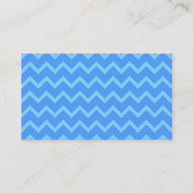 Blue Zig Zag Pattern. Business Card (Front)