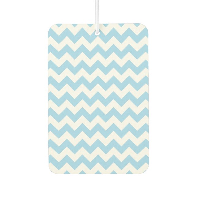 Blue Zigzag, Blue Chevron, Geometric Pattern Air Freshener (Front)